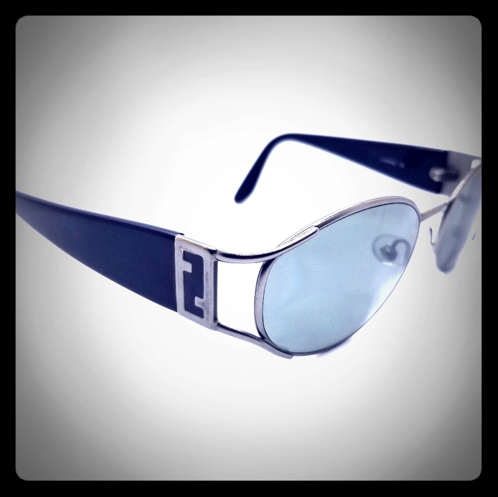 Vintage Fendi FS 222 Onyx and Gunmetal Sunglasses